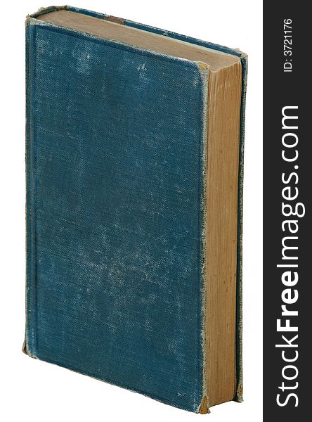 A vintage book angled for 3D view over white background. A vintage book angled for 3D view over white background.