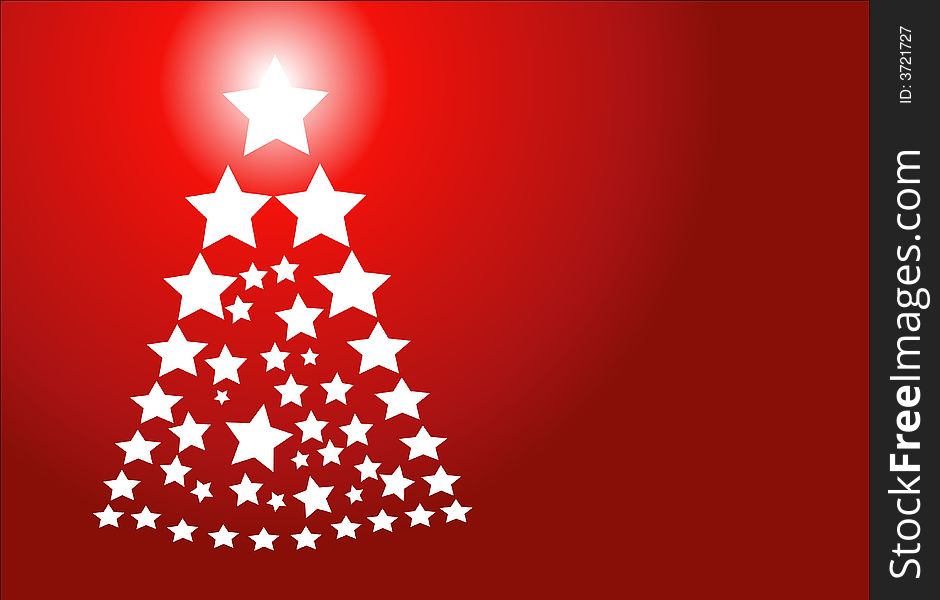 Red christmas background with stars