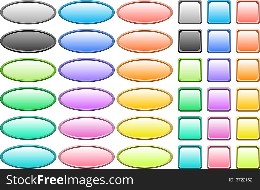 A lot of buttons. Vector illustration. A lot of buttons. Vector illustration.