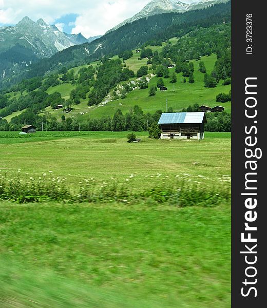Alpine Countryside In Switzerland, Europe
