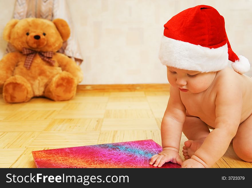 Toddler In Christmas Hat