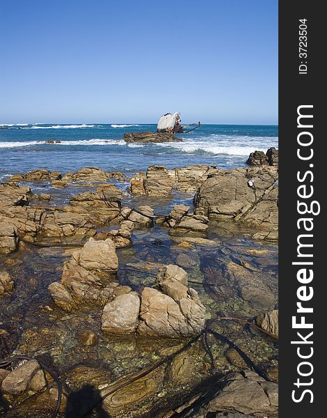 Shipwreck on the coast near Stilbaai, South Africa