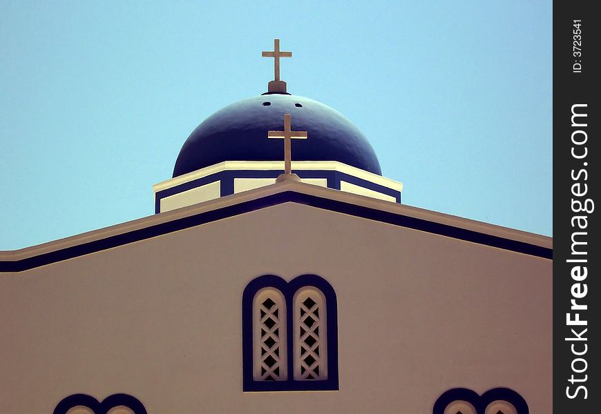 Traditional greek style chapel. Santorini, Greece. Traditional greek style chapel. Santorini, Greece