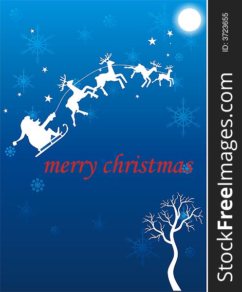 Christmas background with flying Santa Claus. Christmas background with flying Santa Claus