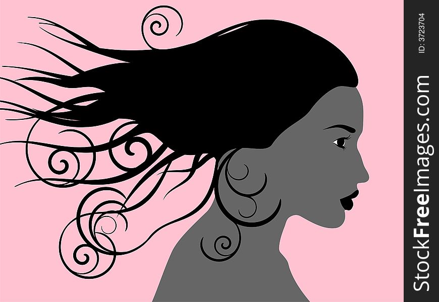 A great illustration about a sensual woman in wind. A great illustration about a sensual woman in wind.