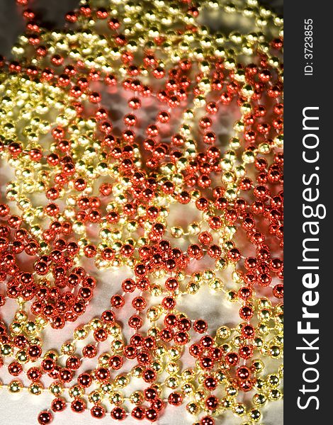 Shinny Beads and tinsel for background christmas design element