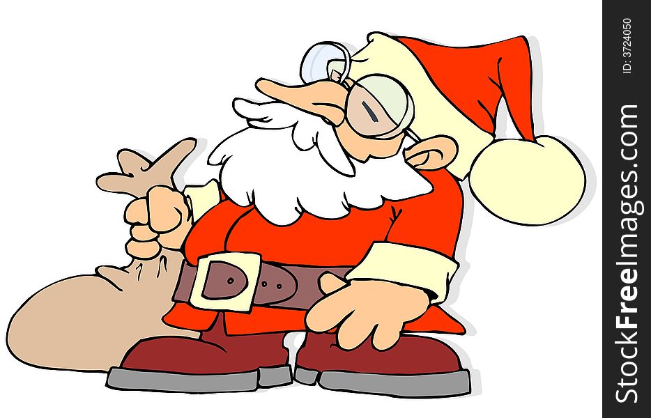 Cute Santa Claus in color. Cute Santa Claus in color