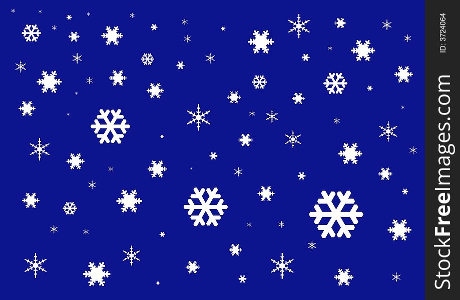 White snowflakes on the dark blue background. White snowflakes on the dark blue background