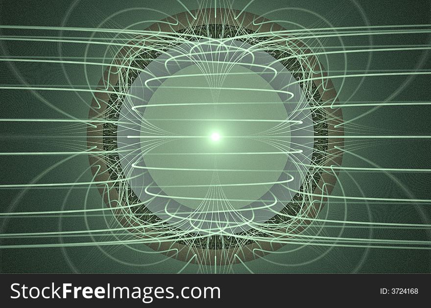 Abstract wire flame on the green background