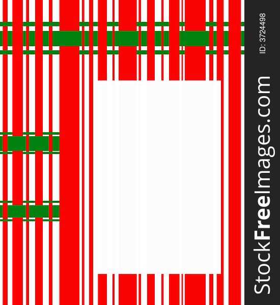 A green red and white ribboned background or picture frame. A green red and white ribboned background or picture frame.