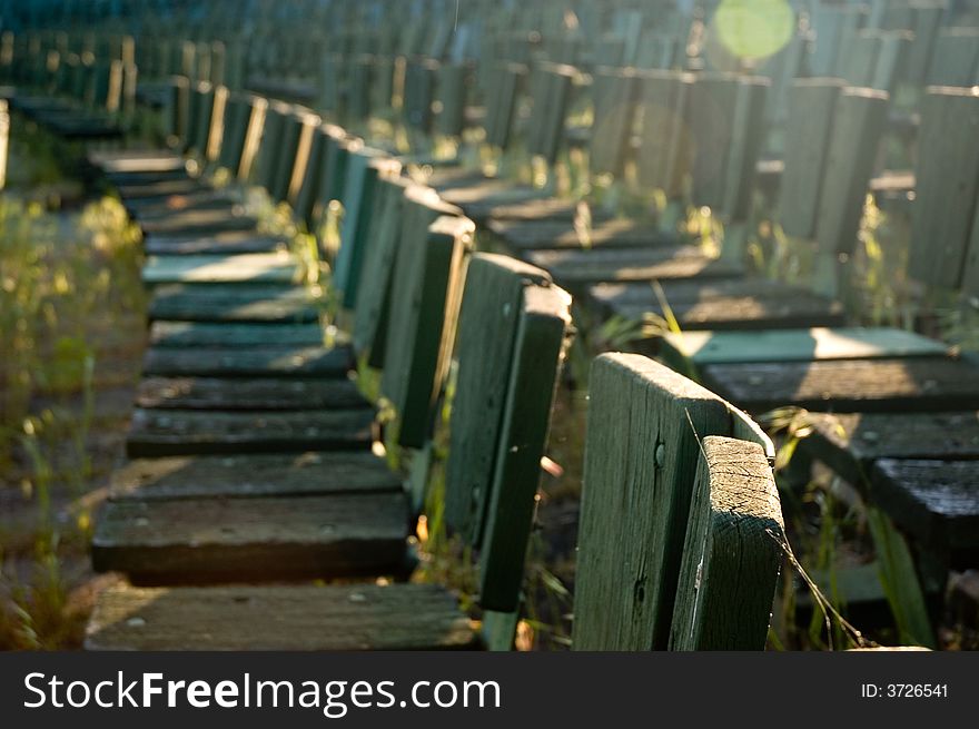 Seats of an outdoor theater (with lens flare). Seats of an outdoor theater (with lens flare)