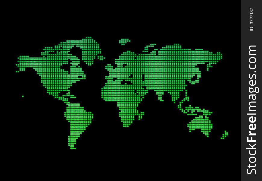 Map of the World made with rounded squares pattern. Map of the World made with rounded squares pattern