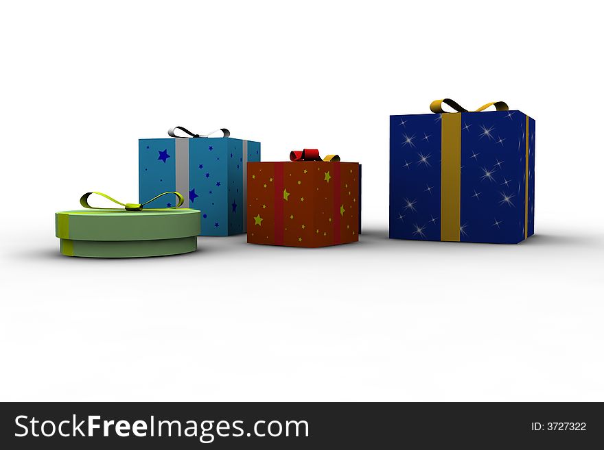 Gift boxes - 3d isolated illustration