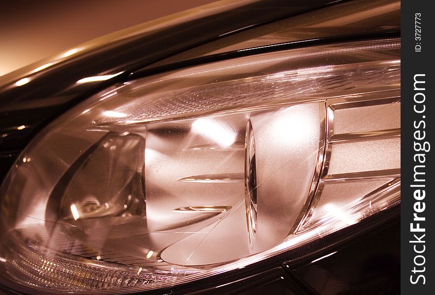 Modern design of car headlights