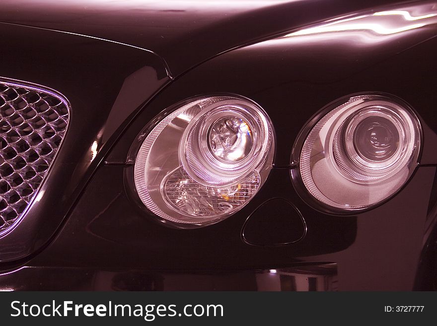 Modern design of car headlights