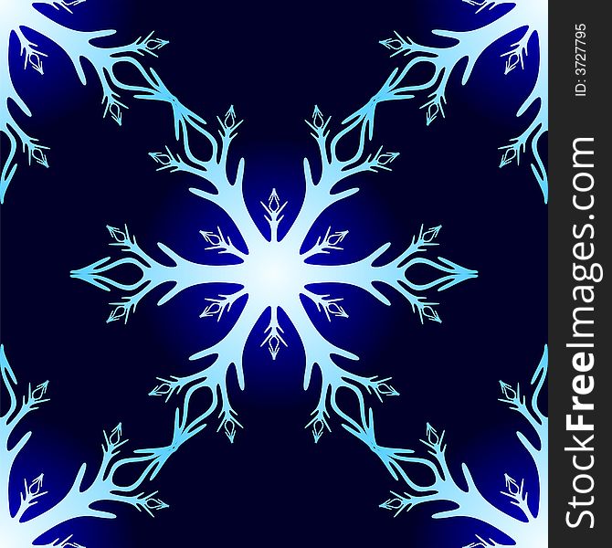 Vector illustration of seamless snowflake pattern