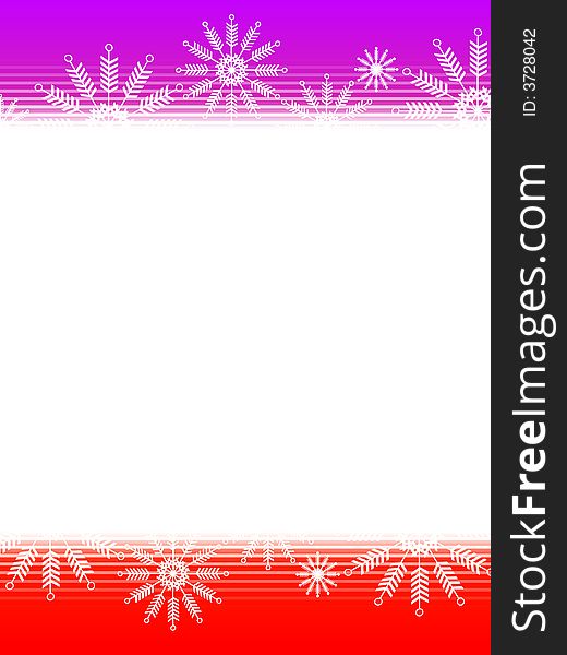 A background illustration featuring purple and red gradient top and bottom decorated with snowflakes and stripes. A background illustration featuring purple and red gradient top and bottom decorated with snowflakes and stripes