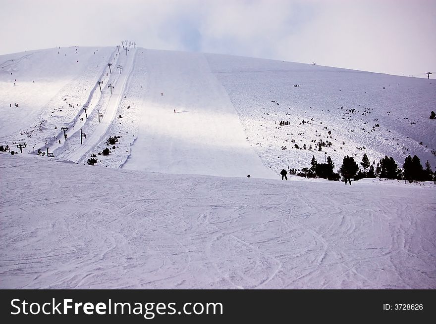 Bansko is winter, ski resort in Bulgaria, Europe.