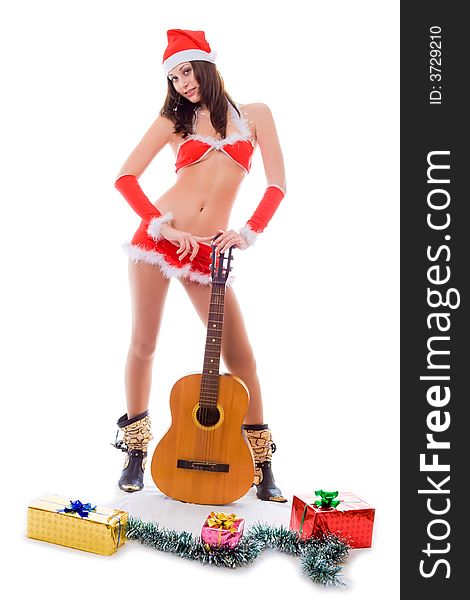 Santa Helper Girl With Guitar