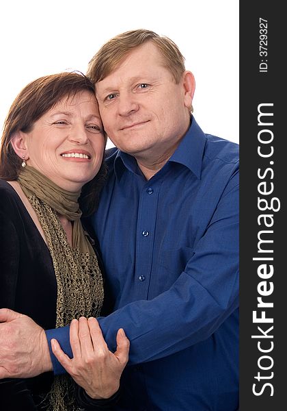 Couple of the mature adult on a white background. Couple of the mature adult on a white background.