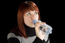 Redhead Girl Drinking Water Stock Images Redhead Girl Drinking Water Stock Images