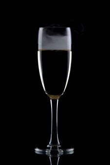 Glass Of Wine Isolated Over Black Background Stock Photography