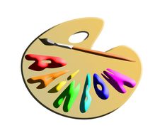 Rainbow Palette And Paint Brush Royalty Free Stock Photography Rainbow Palette And Paint Brush Royalty Free Stock Photography