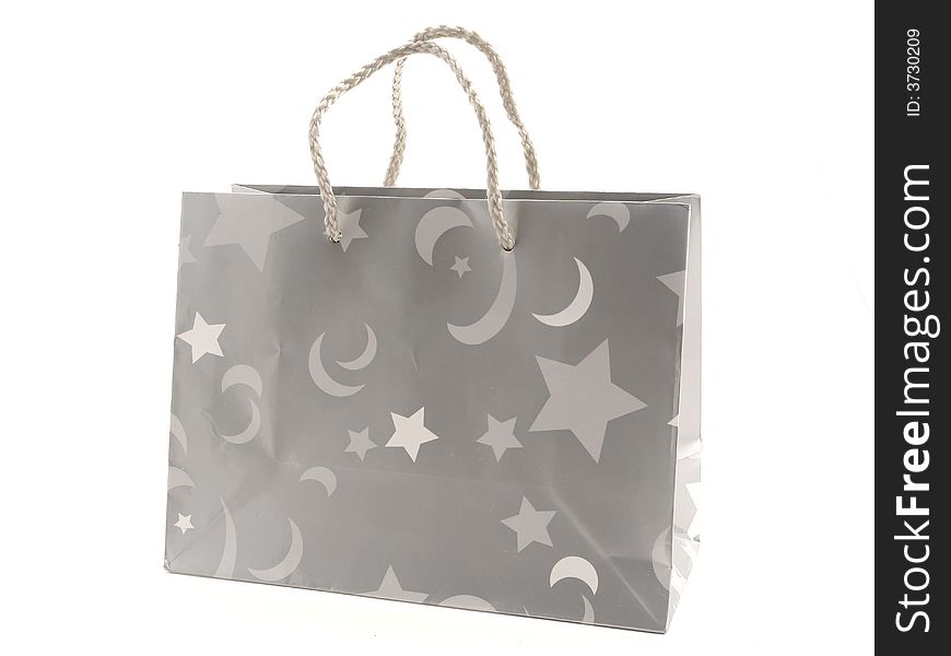 Christmas   bag  for purchases on a white background.