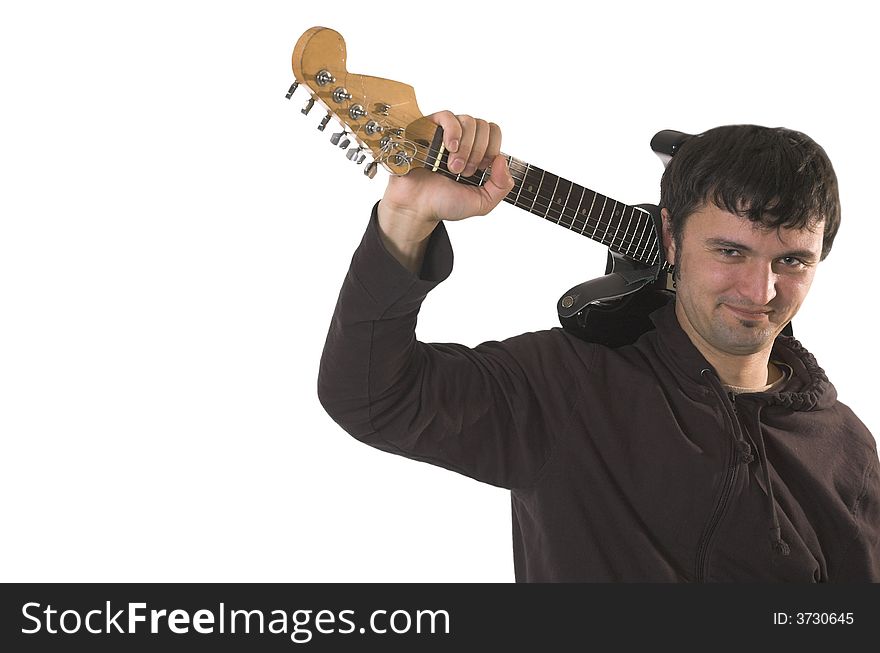 The musician with a guitar.rock