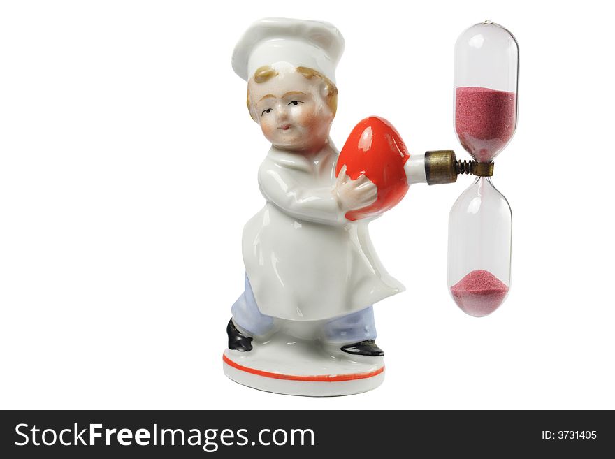 Hourglass in the form of cook figurine for egg cooking