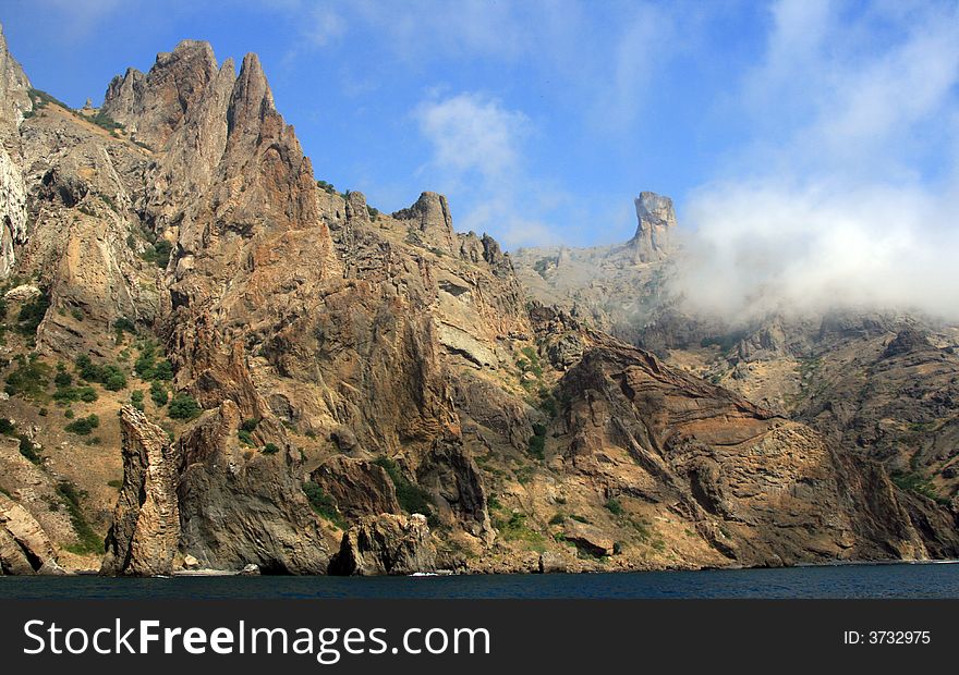 Rocks and clouds