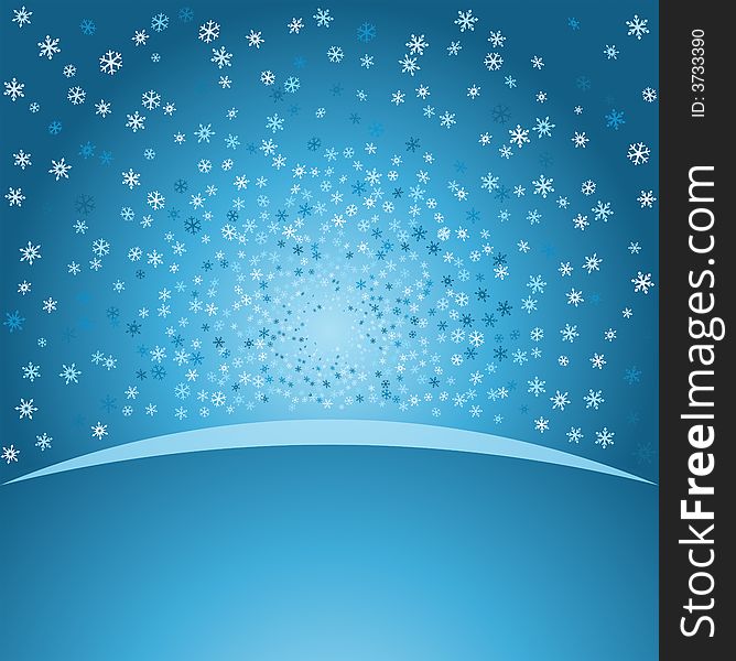 Vector illustration of snowflakes over blue background. Vector illustration of snowflakes over blue background