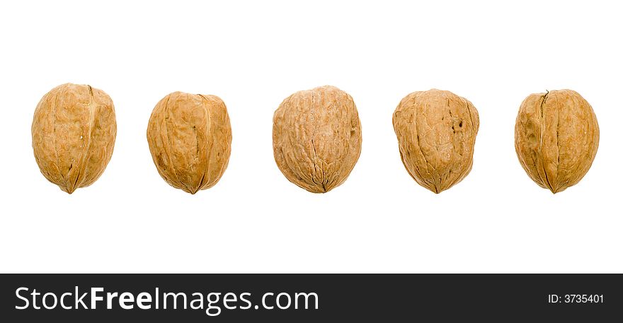 Fresh walnuts isolated on a white background