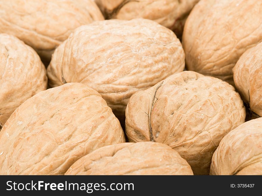 Close-up of walnuts for backgrounds. Close-up of walnuts for backgrounds