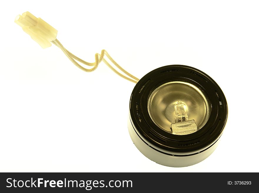 Halogen cabinet lighting isolated on a white background. Halogen cabinet lighting isolated on a white background