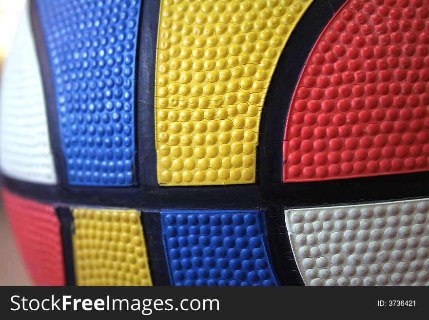 Close up of a colorful basket ball. Close up of a colorful basket ball