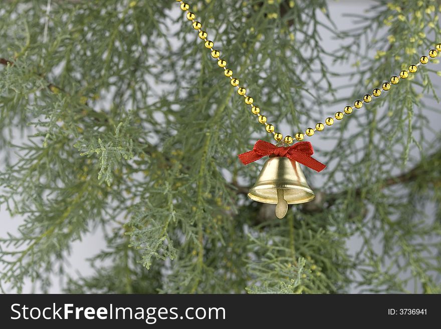 Christmas bell with red bow