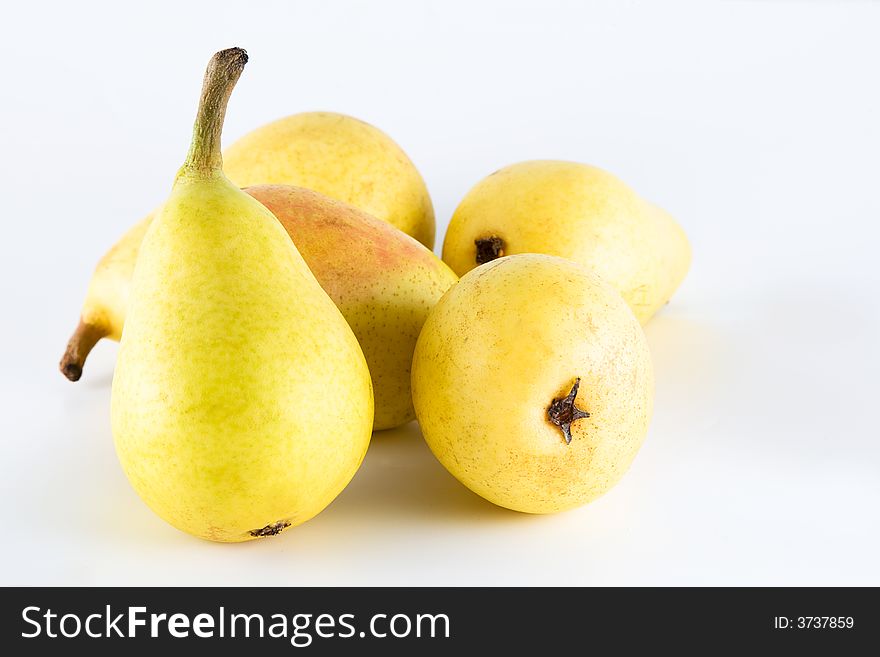 Yellow fresh pears and healthy