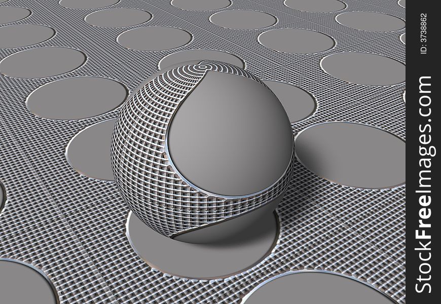 Unique 3D background sphere illustration. Unique 3D background sphere illustration