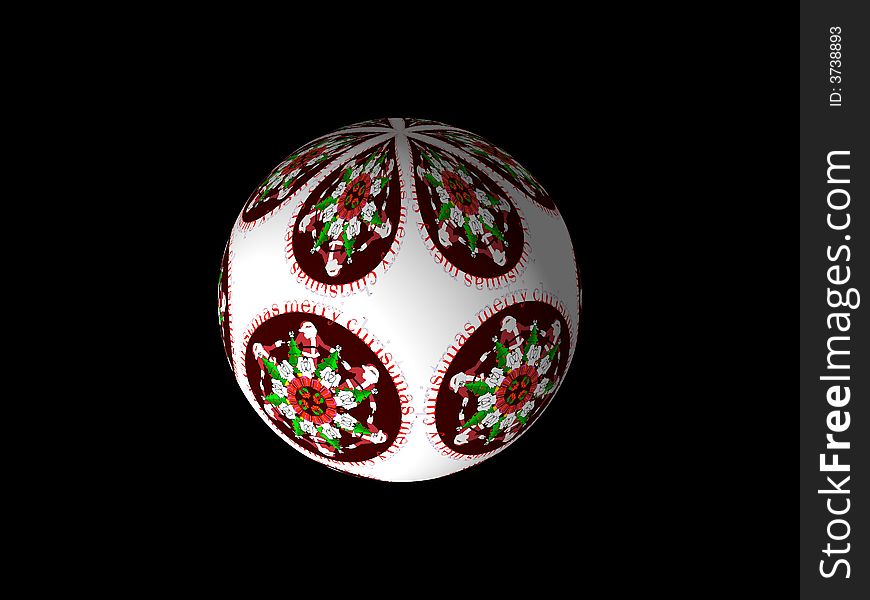 Unique 3D sphere illustration with christmas scene. Unique 3D sphere illustration with christmas scene