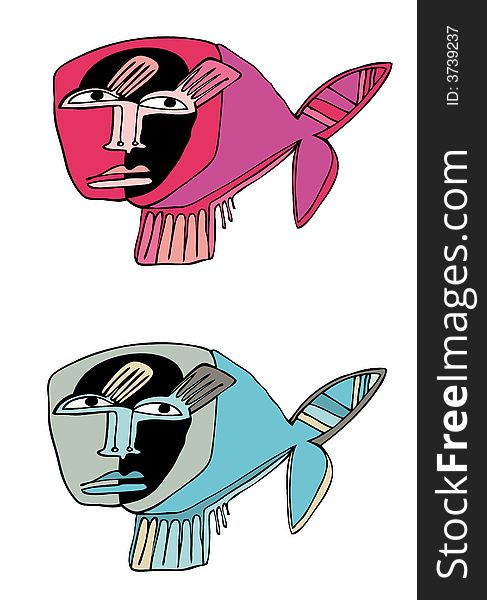 Vector, isolated, editable  fishes - design elements. Vector, isolated, editable  fishes - design elements