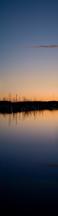 Boats In Harbor At Sunset With Bright Star Stock Photography Boats In Harbor At Sunset With Bright Star Stock Photography
