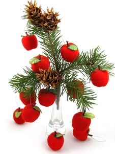 Apples On Christmas Tree Stock Photos Apples On Christmas Tree Stock Photos