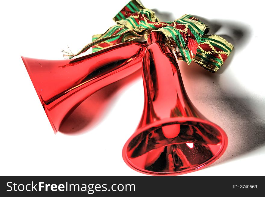 Beautiful shiny red Christmas tree oblong ornament. Beautiful shiny red Christmas tree oblong ornament
