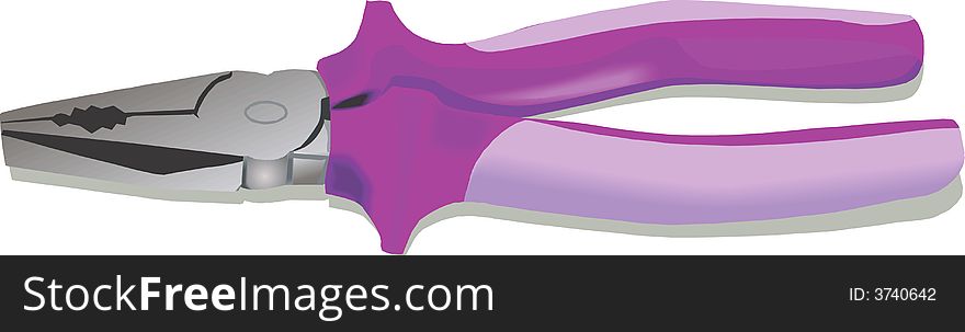 Illustration of Pliers with violet handles