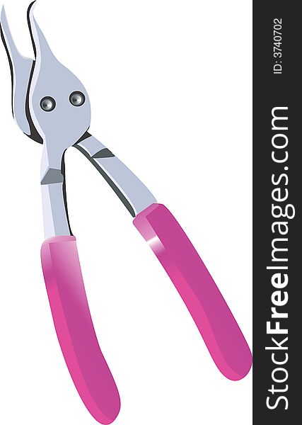 Illustration of  Pliers with red handles