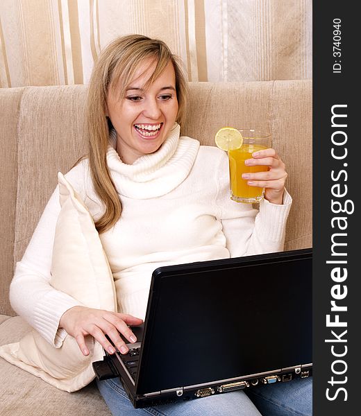 Young Woman Working At Home