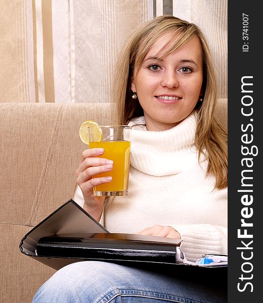 Young Woman With Documents.