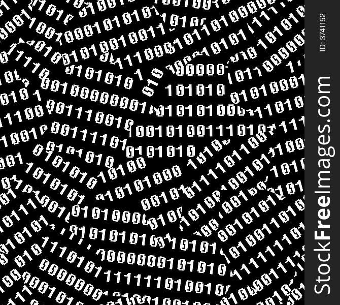 Binary figures torn on black screen. Vector seamless wallpaper. Binary figures torn on black screen. Vector seamless wallpaper