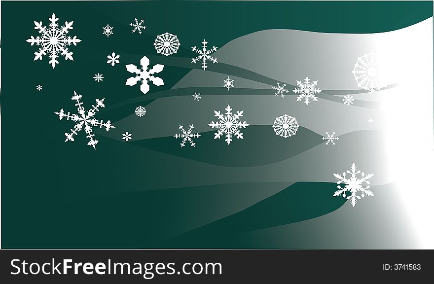 Illustration With Snowflake Background